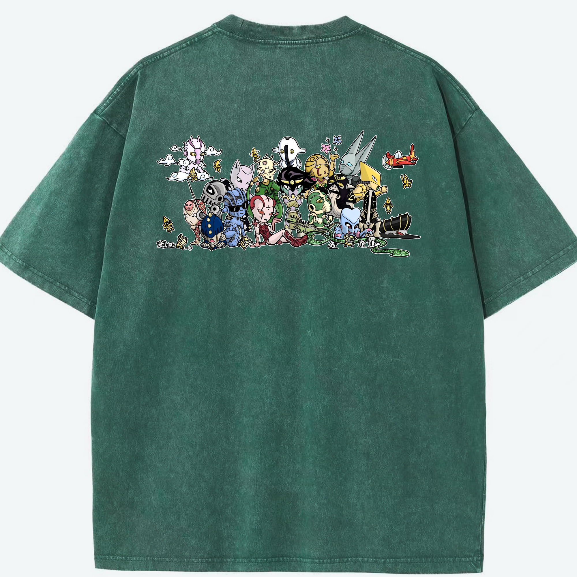 （画像用） ジョジョの奇妙な冒険 JoJo's Bizarre Adventure 綿100% ヴィンテージ風 半袖Tシャツ（背面プリント）